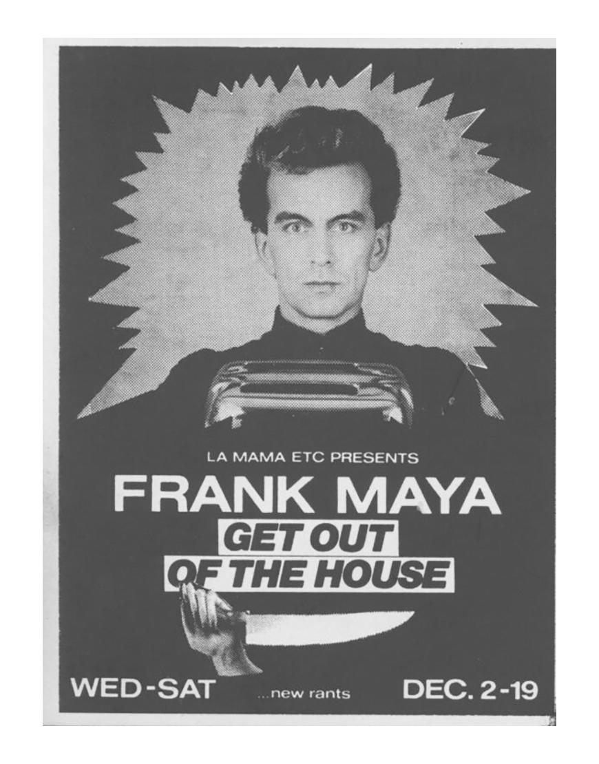 A poster for a Frank Maya show.