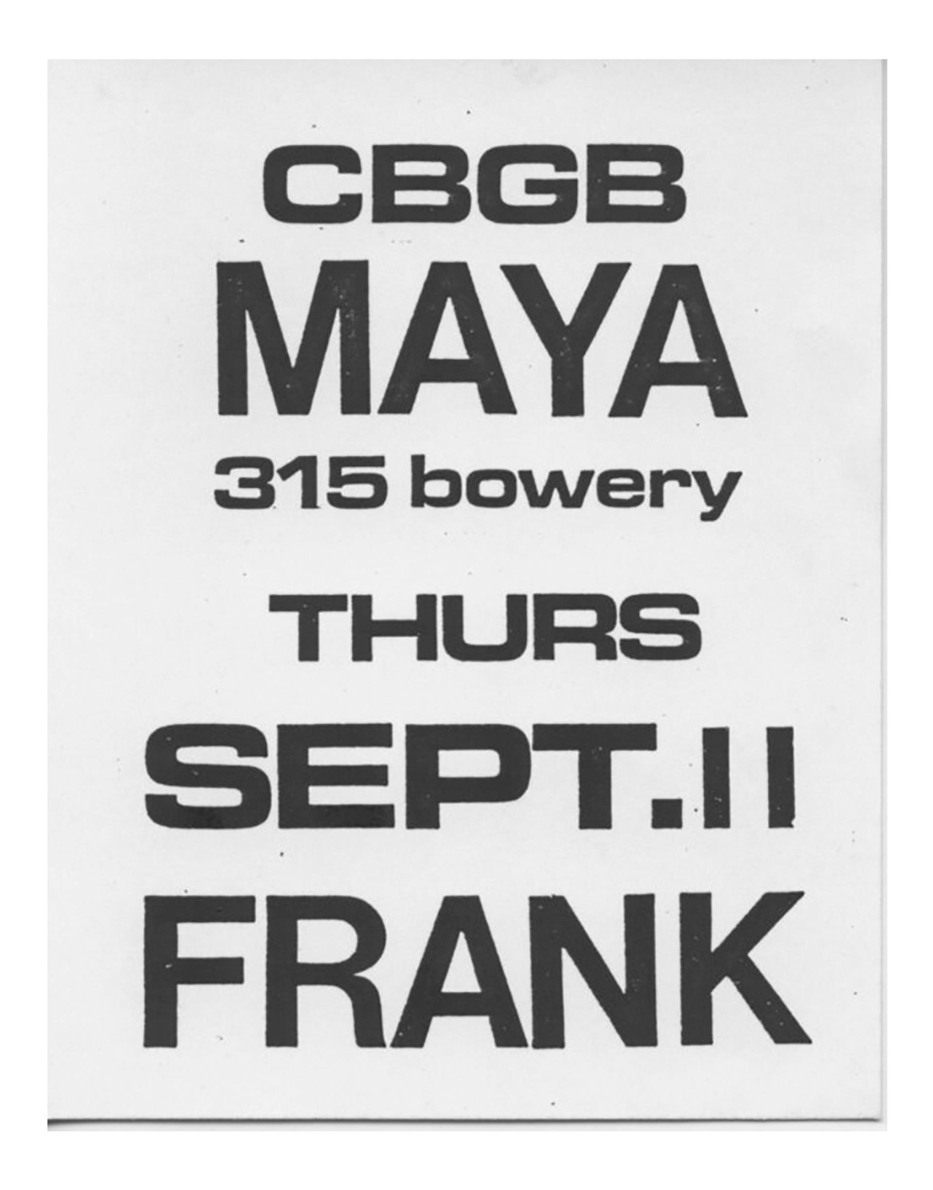 A poster for a Frank Maya show.