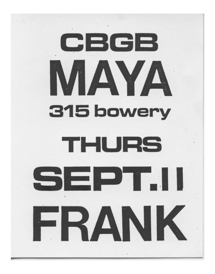 A poster for a Frank Maya show.