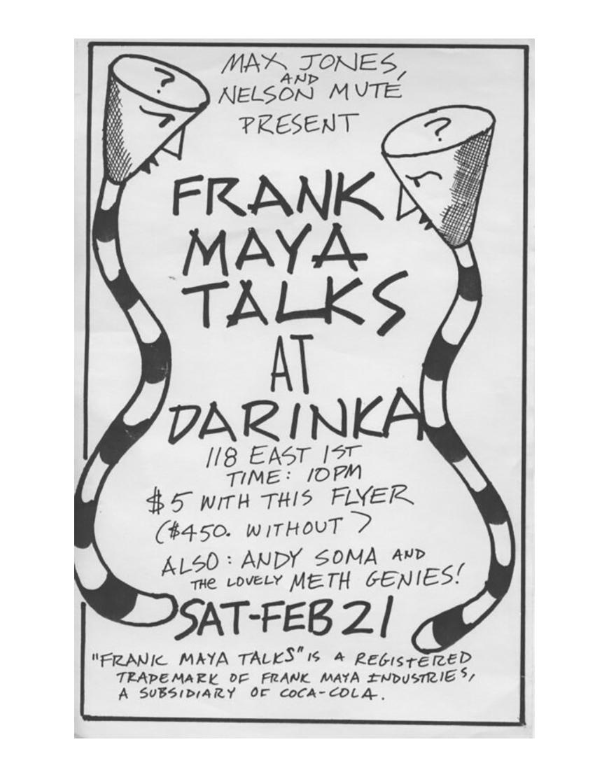 A poster for a Frank Maya show.