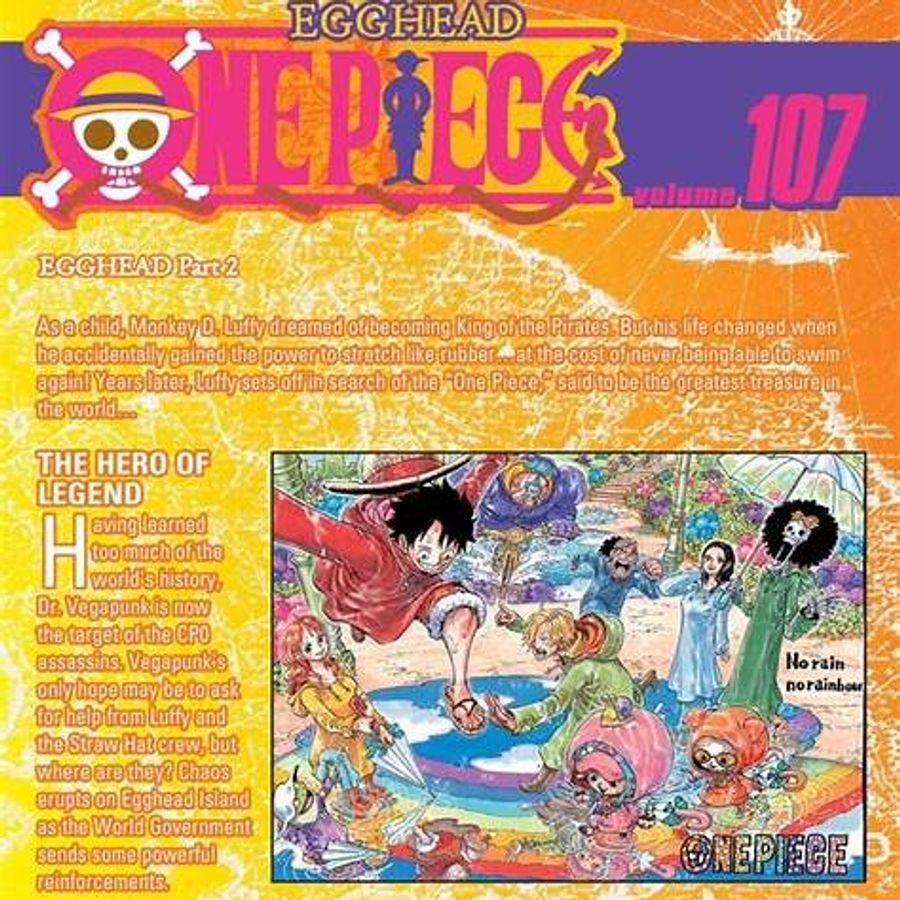 One Piece Volume 107 cover—Egghead arc imagery.