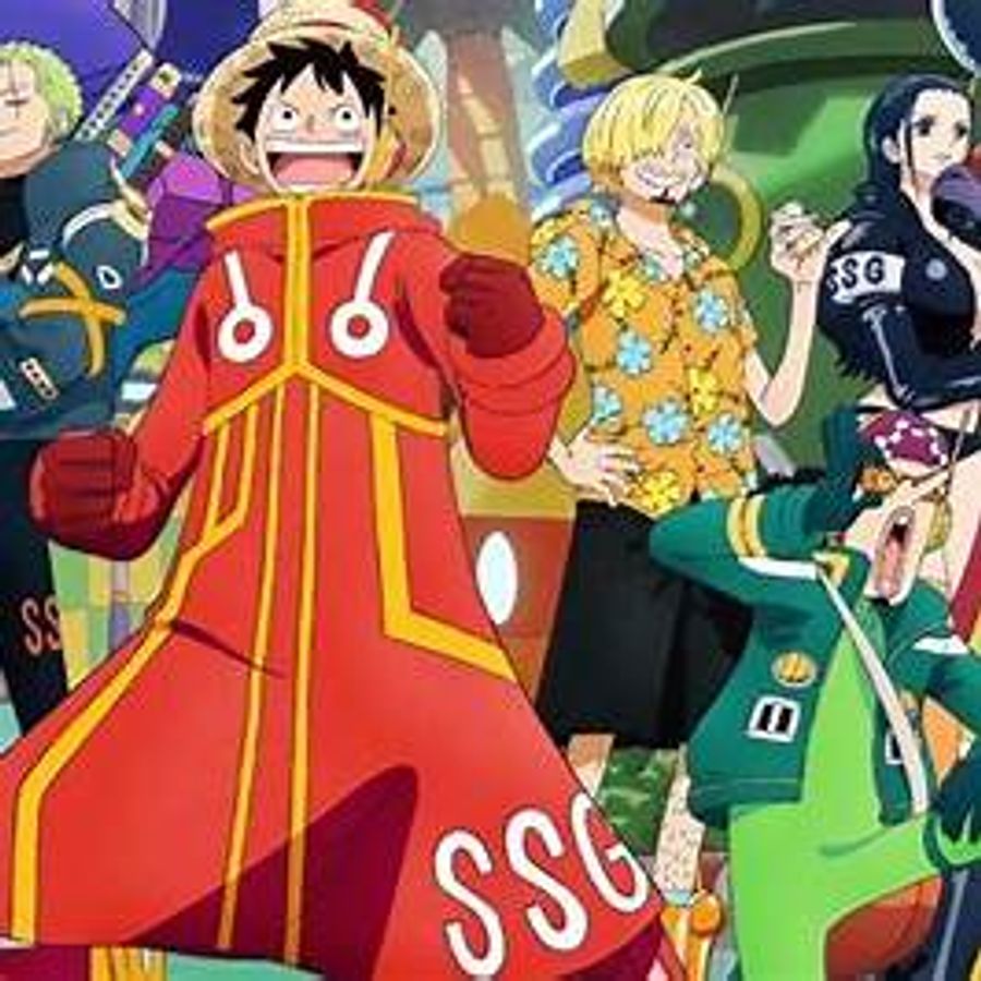 Straw Hats in Egghead outfits—promo art.