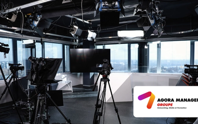 plateau de télévision d'Agora pour l'enregistrement du pitch sur ARA Protection