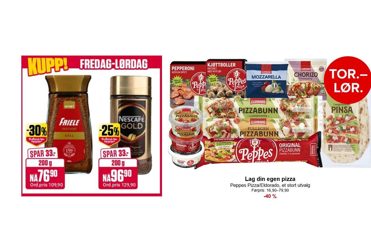 Ukas helgetilbud fra matkjedene - torsdag til lørdag