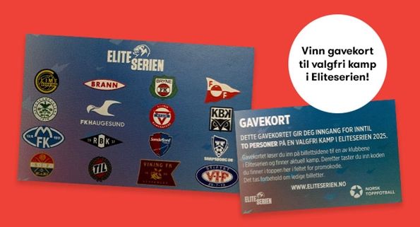 Vinn 2 billetter til valgfri kamp i Eliteserien - 5x vinnere
