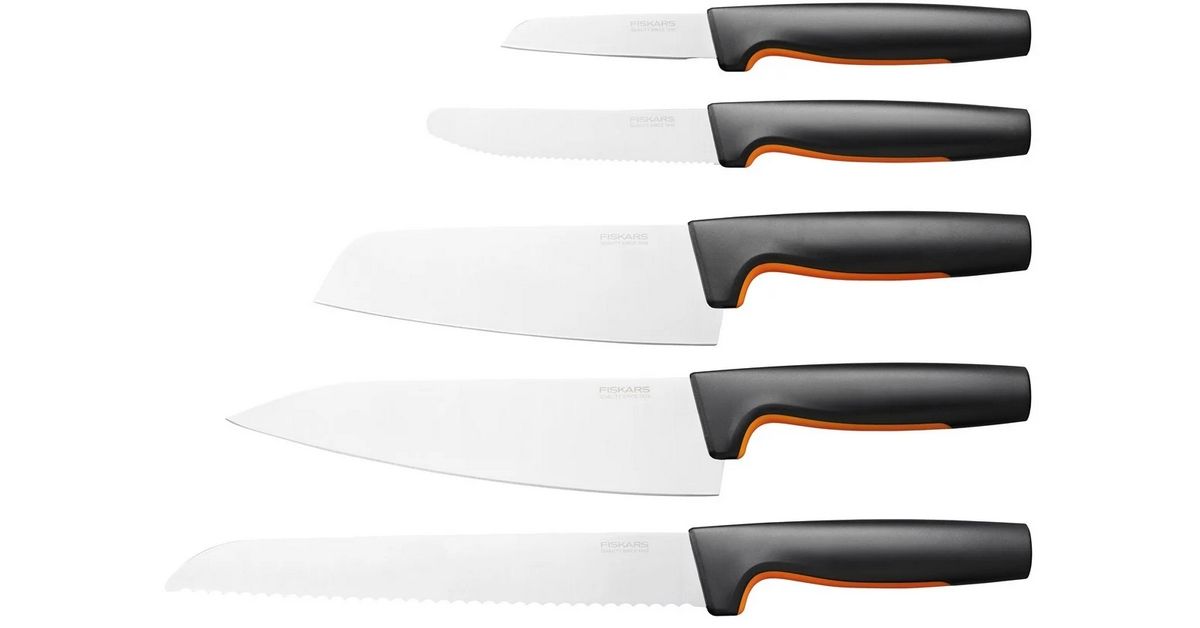 Få Fiskars knivsett i 5 deler i velkomstgave