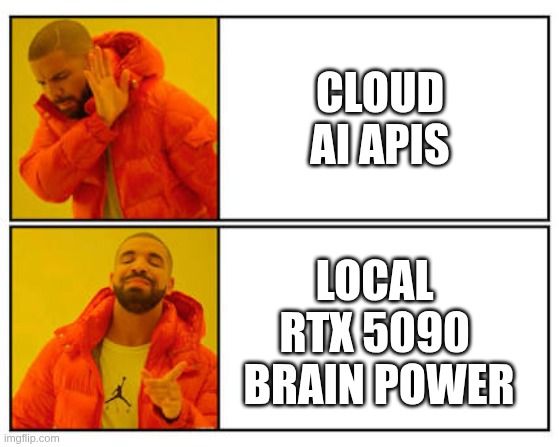 A guy approving using local RTX5090 GPU for AI processes