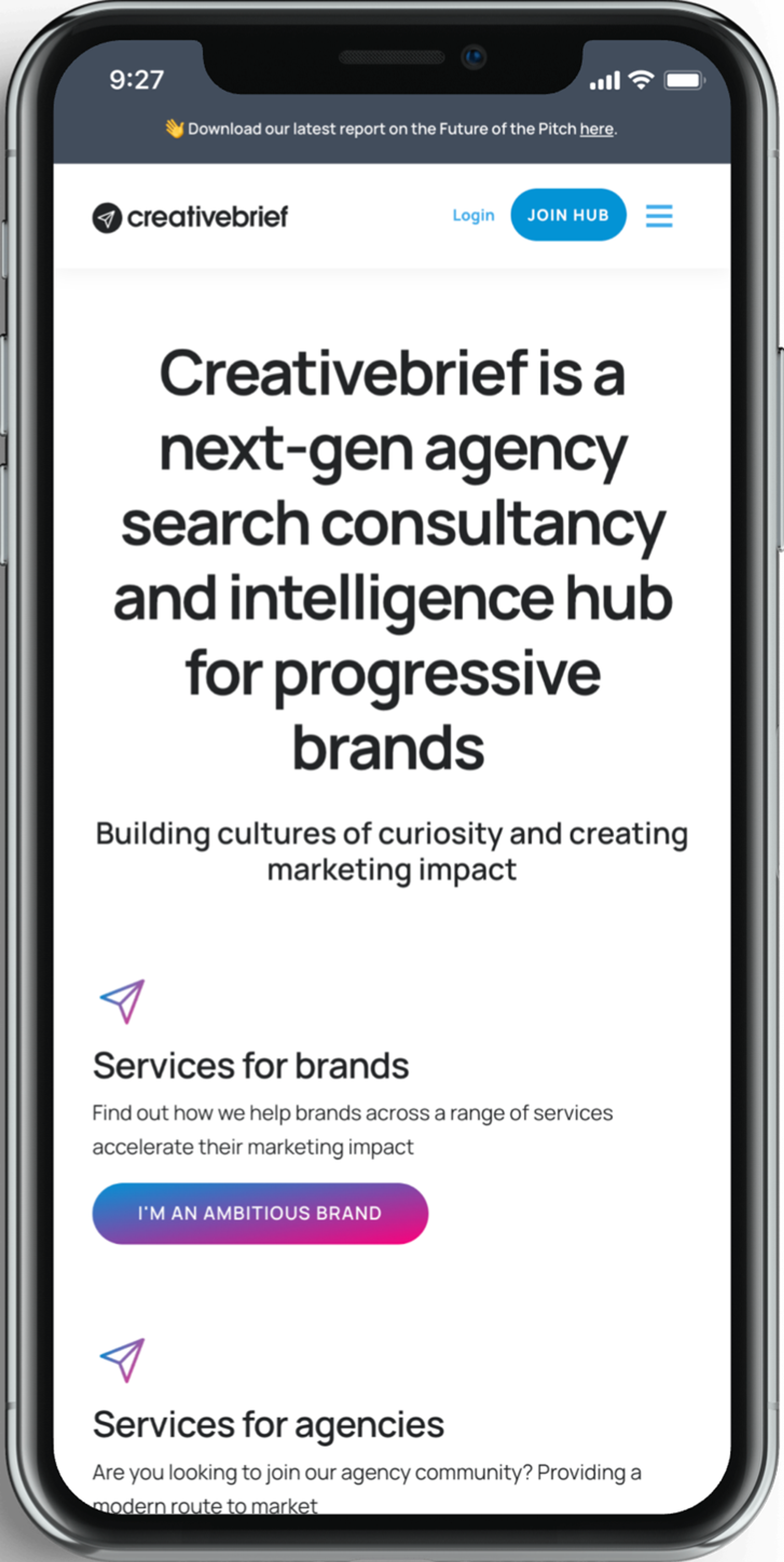 Creativebrief: Mobile header