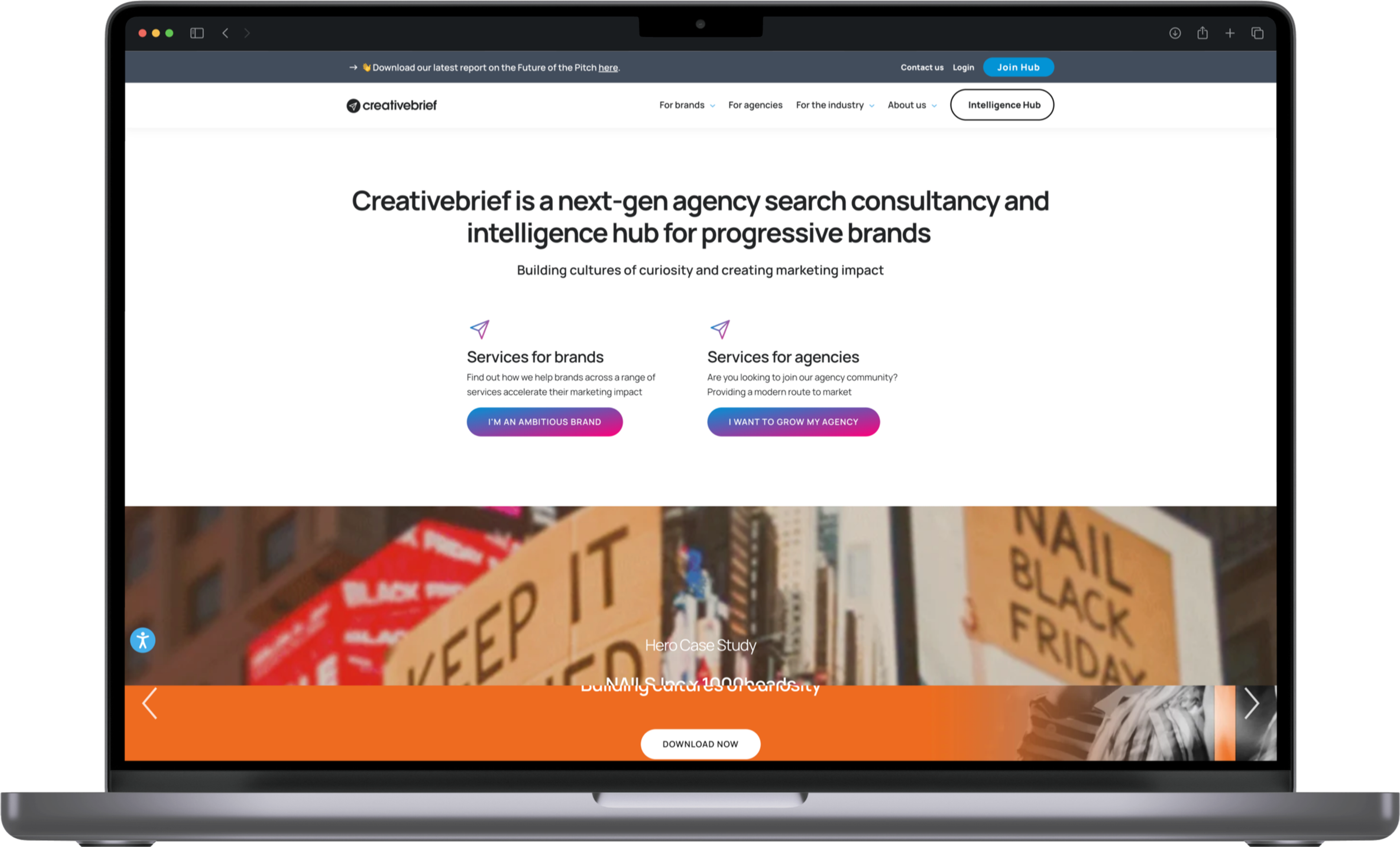 Creativebrief: Desktop header