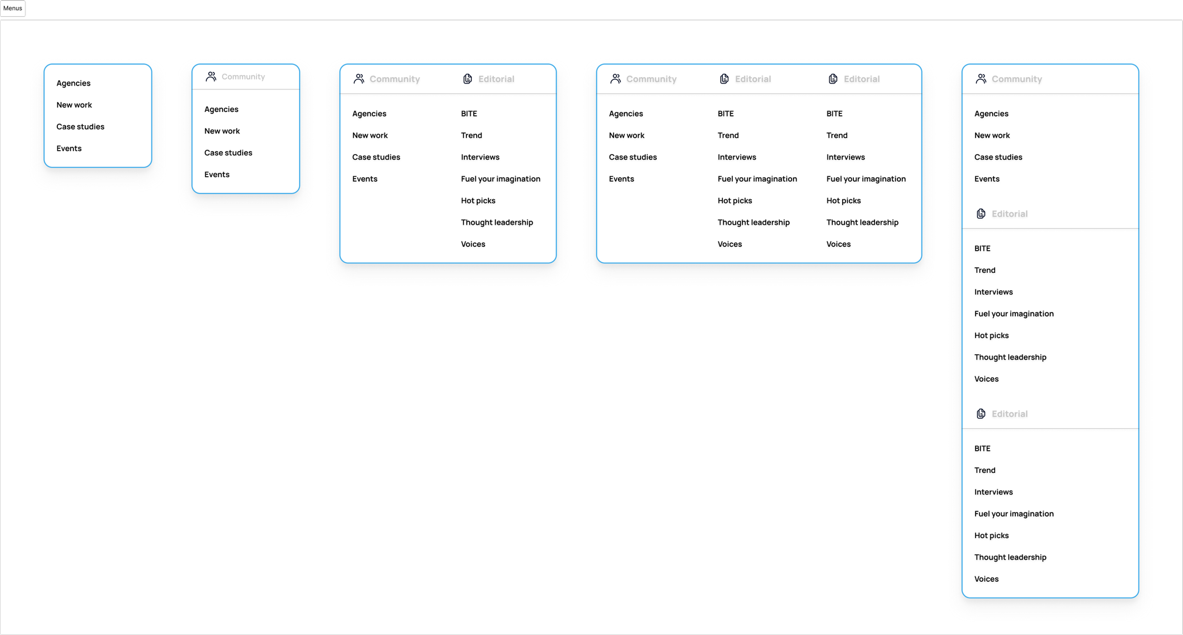 Creativebrief: Menu system