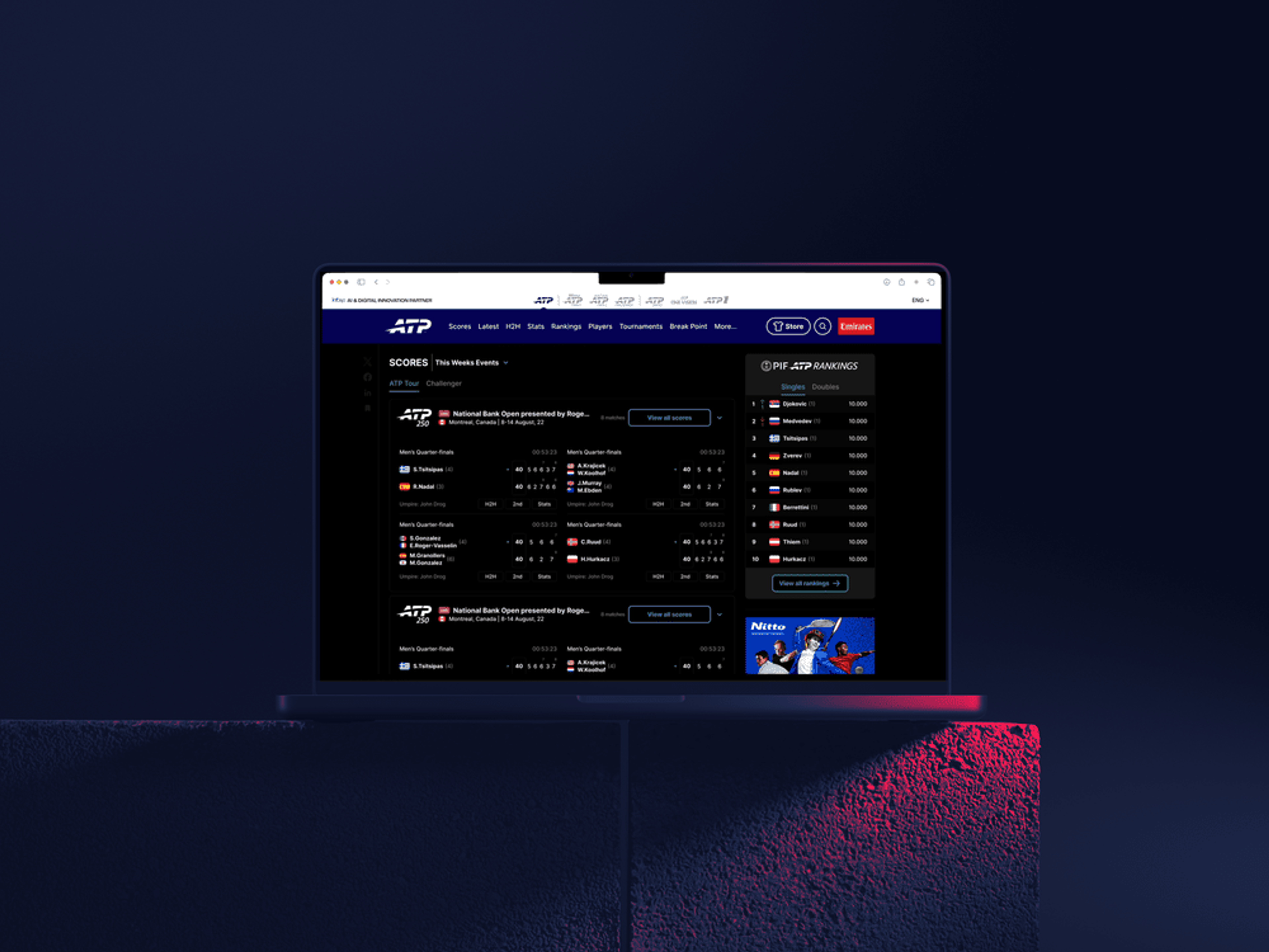 ATP: Live scores