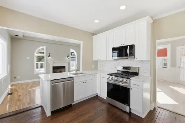 Complete Kitchen Gut Renovation — White Shaker Cabinets, Quartz Countertops, Stainless Appliances & Hardwood Floors | Barrington, NJ