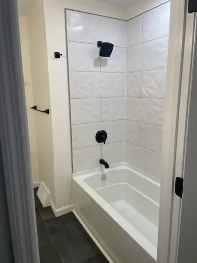 Modern Bathroom Renovation — Large Format Tile, Custom Vanity & Matte Black Fixtures | Sicklerville, NJ