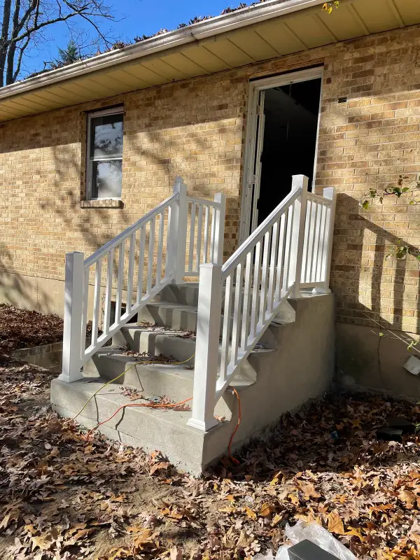 Concrete Stair Reconstruction & Vinyl Railing Installation | Exterior Entry Upgrade | Sicklerville, NJ