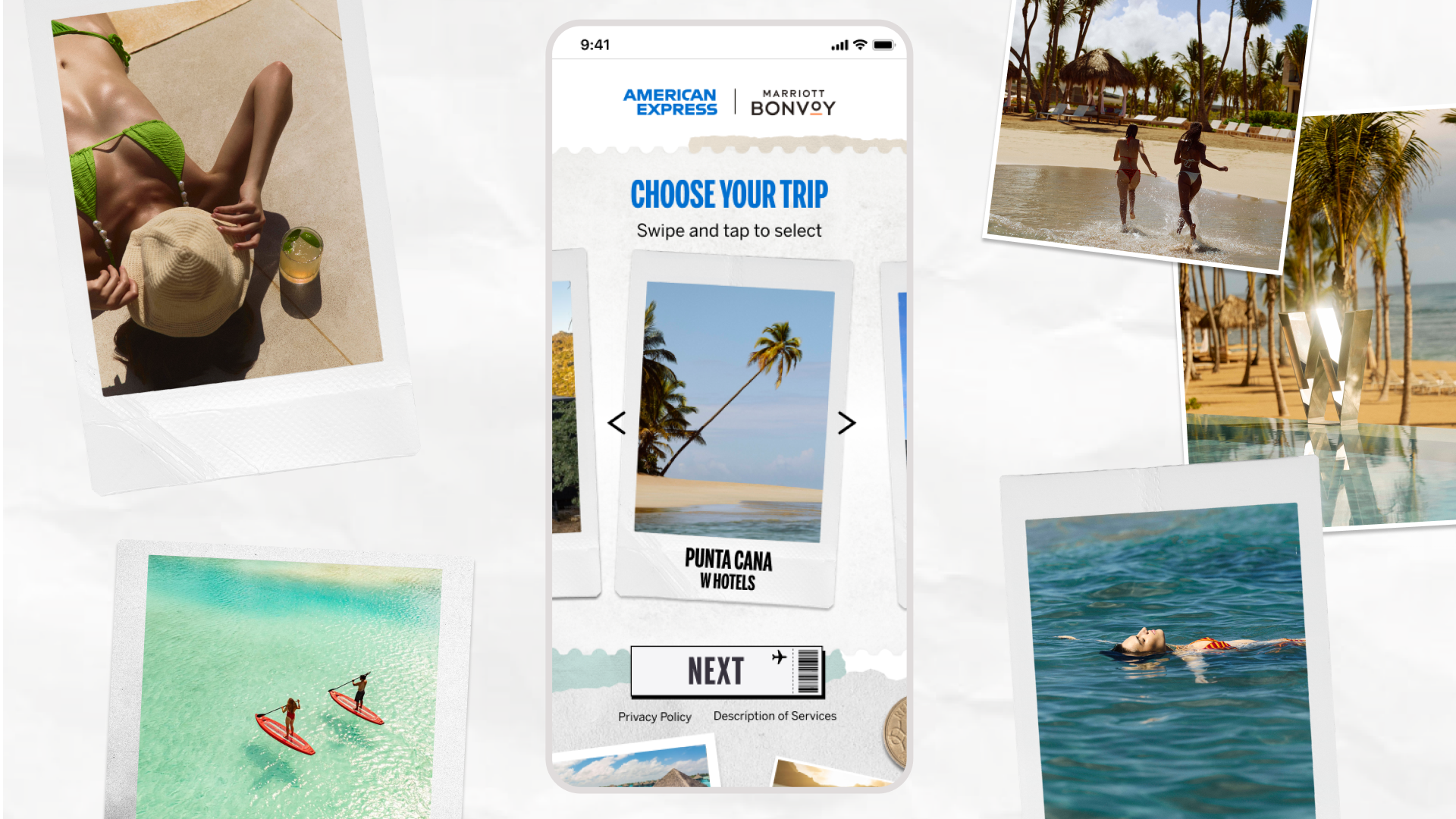 Choose your trip Amex