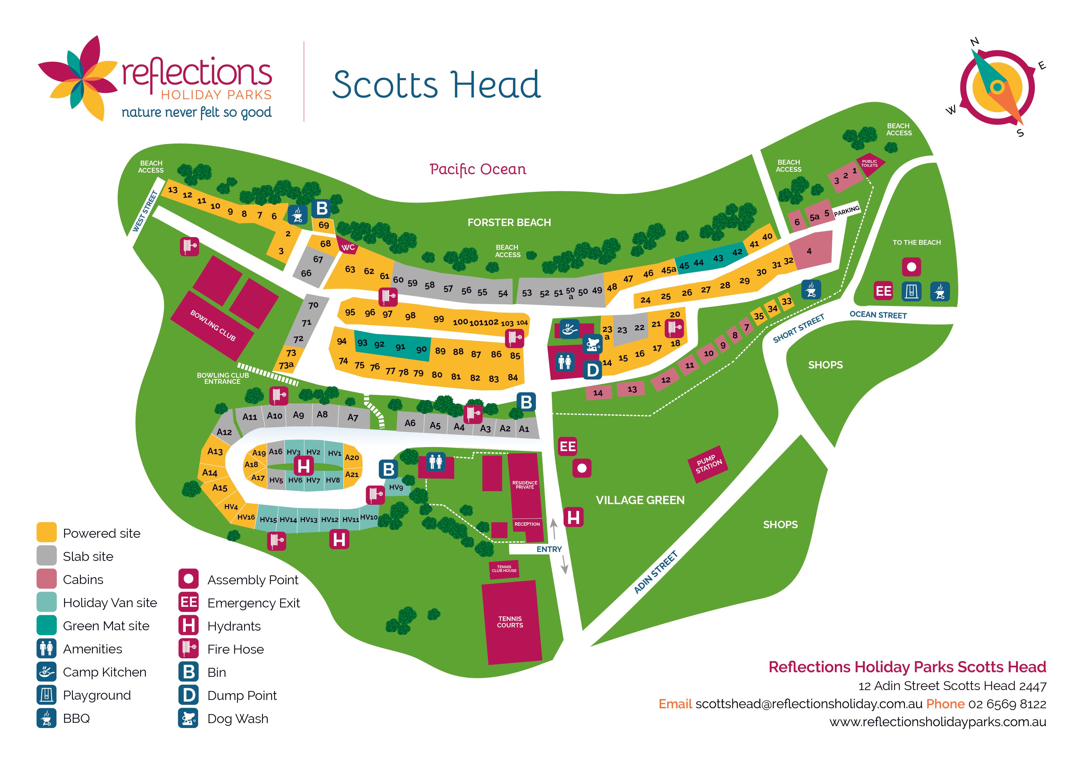 Scotts Head Holiday Park Map Reflections Holiday Park 1466