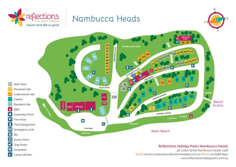 Nambucca Heads Holiday Park Map Reflections Holiday Park