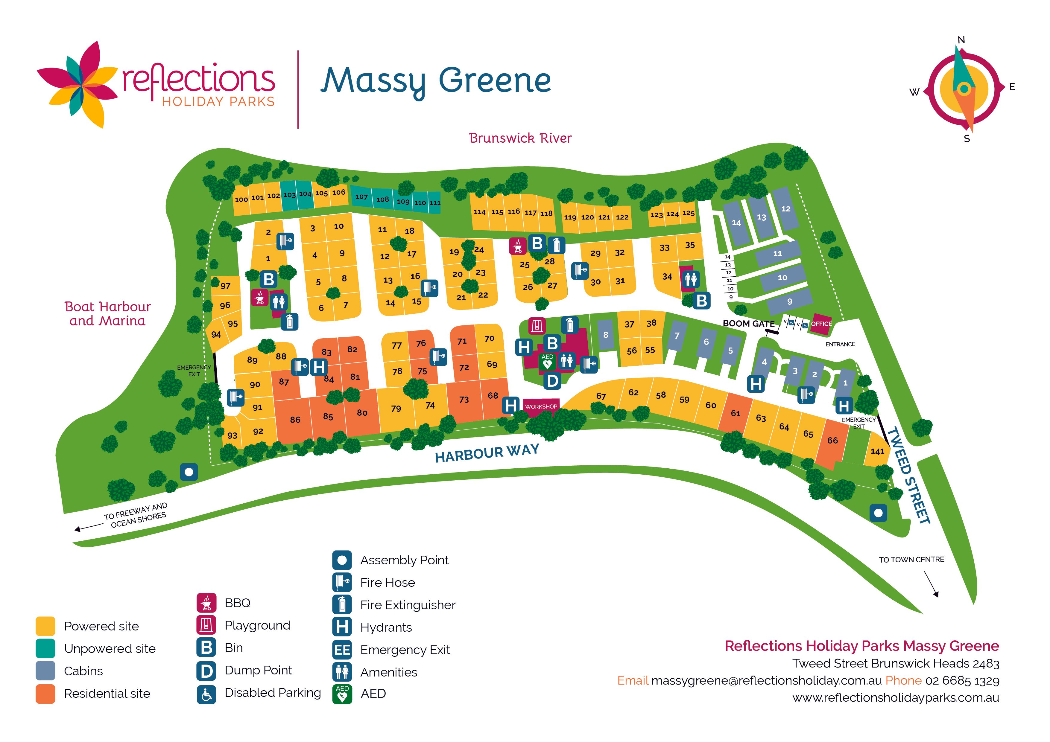 Massy Greene Holiday Park Map - Reflections Holiday Park