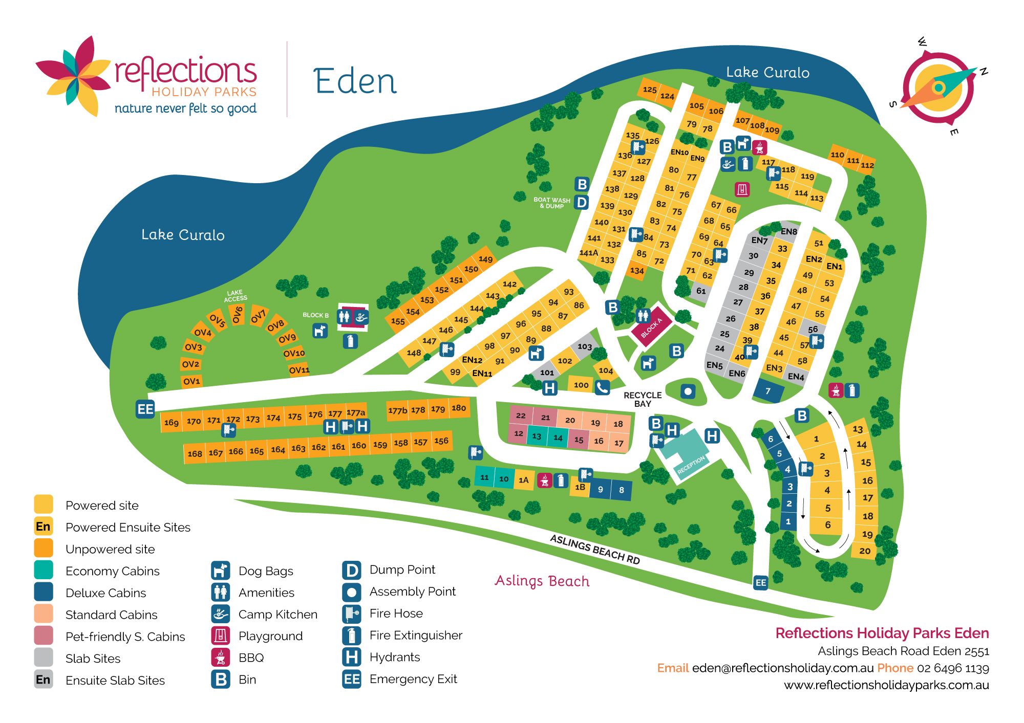 Eden Holiday Park Map Reflections Holiday Park 4916