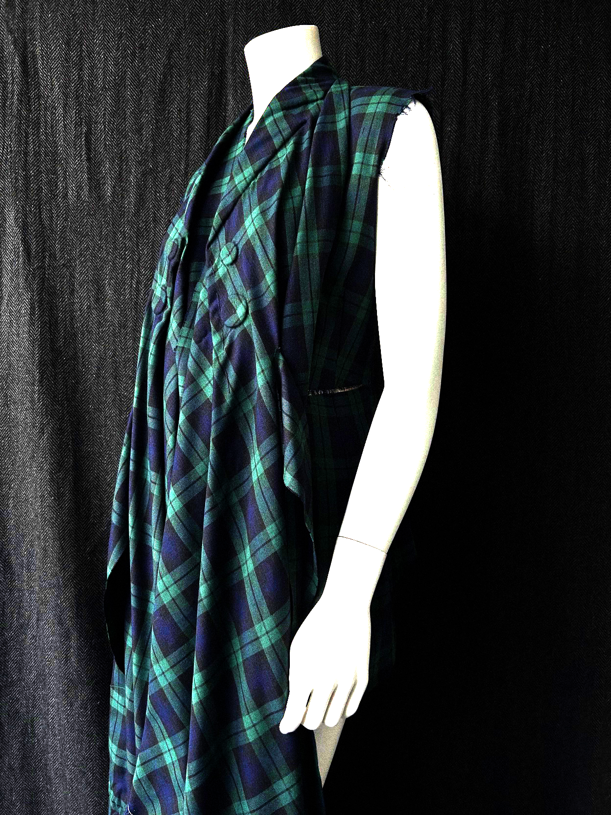 Check gabardine dolls vest