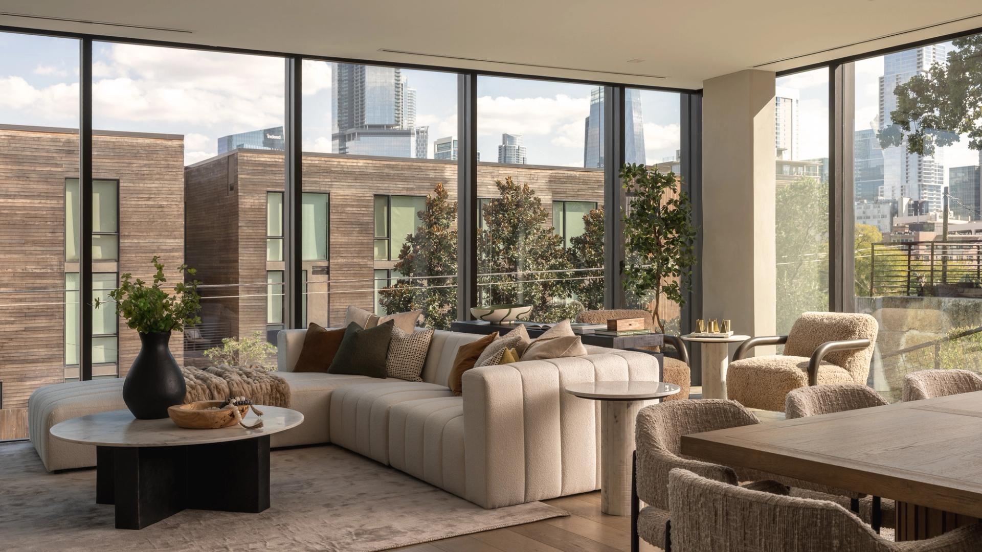 Elite Austin Texas Home Staging Concierge Furnishing Services Living Room Downtown Condo