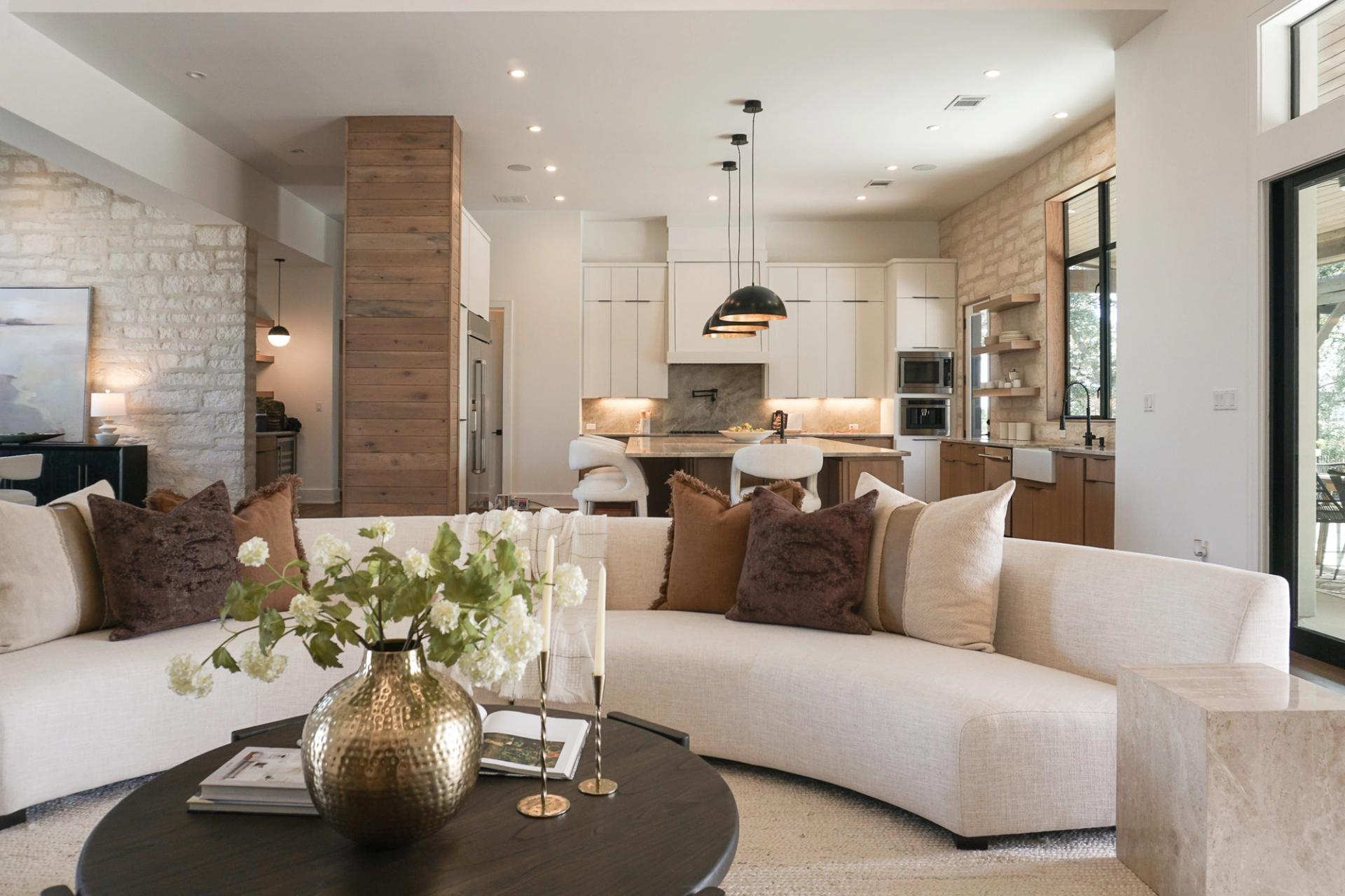 Elite Austin Luxury Home Staging Texas Hill Country Living Room