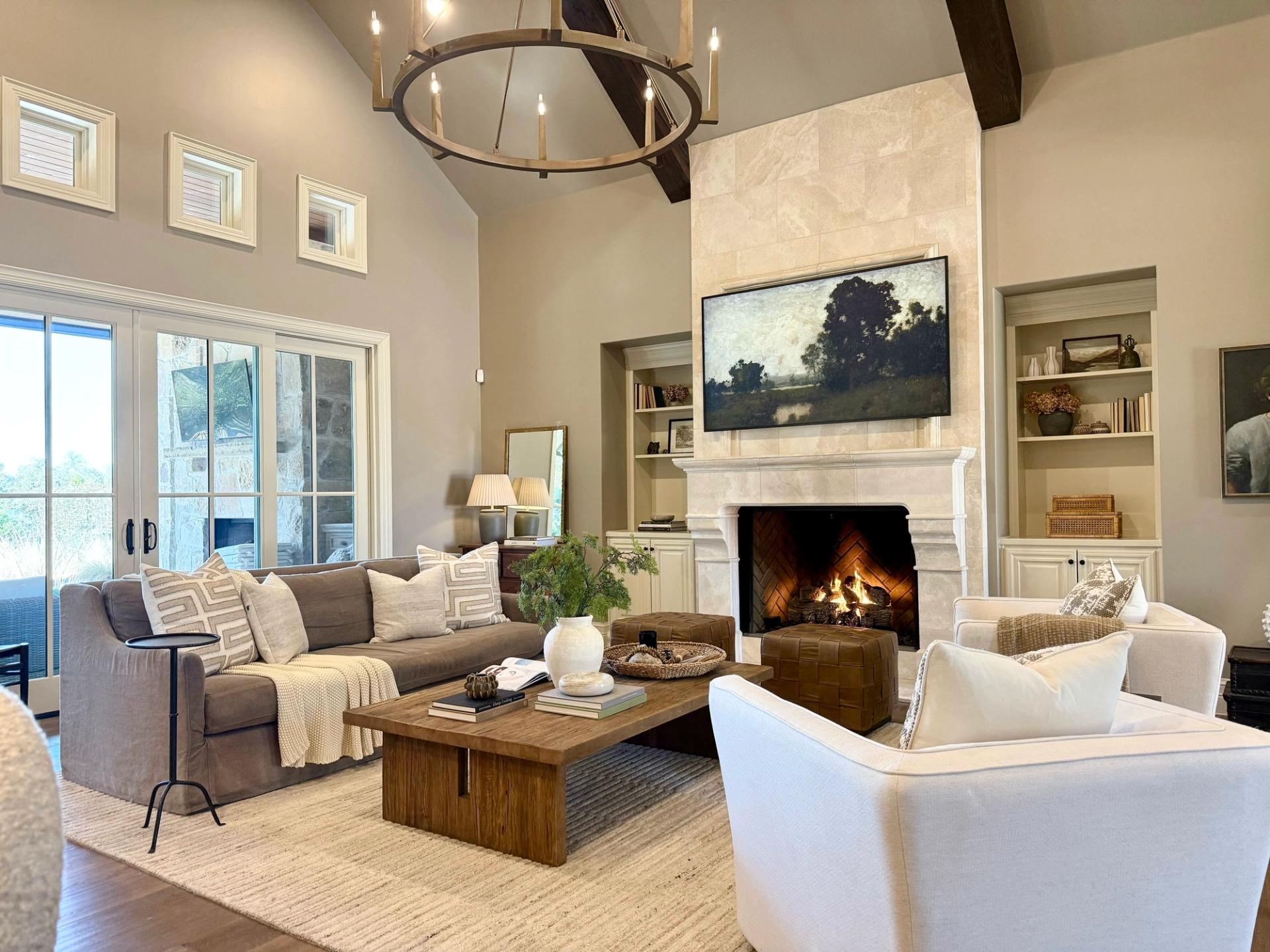 Elite Austin Texas Living Room Supplemental Staging Luxury Home