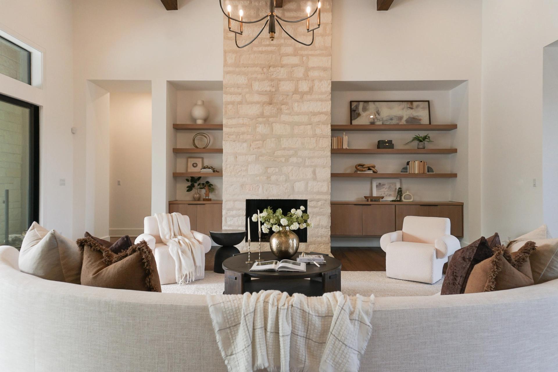 Elite Austin Luxury Home Staging Texas Hill Country Living Room