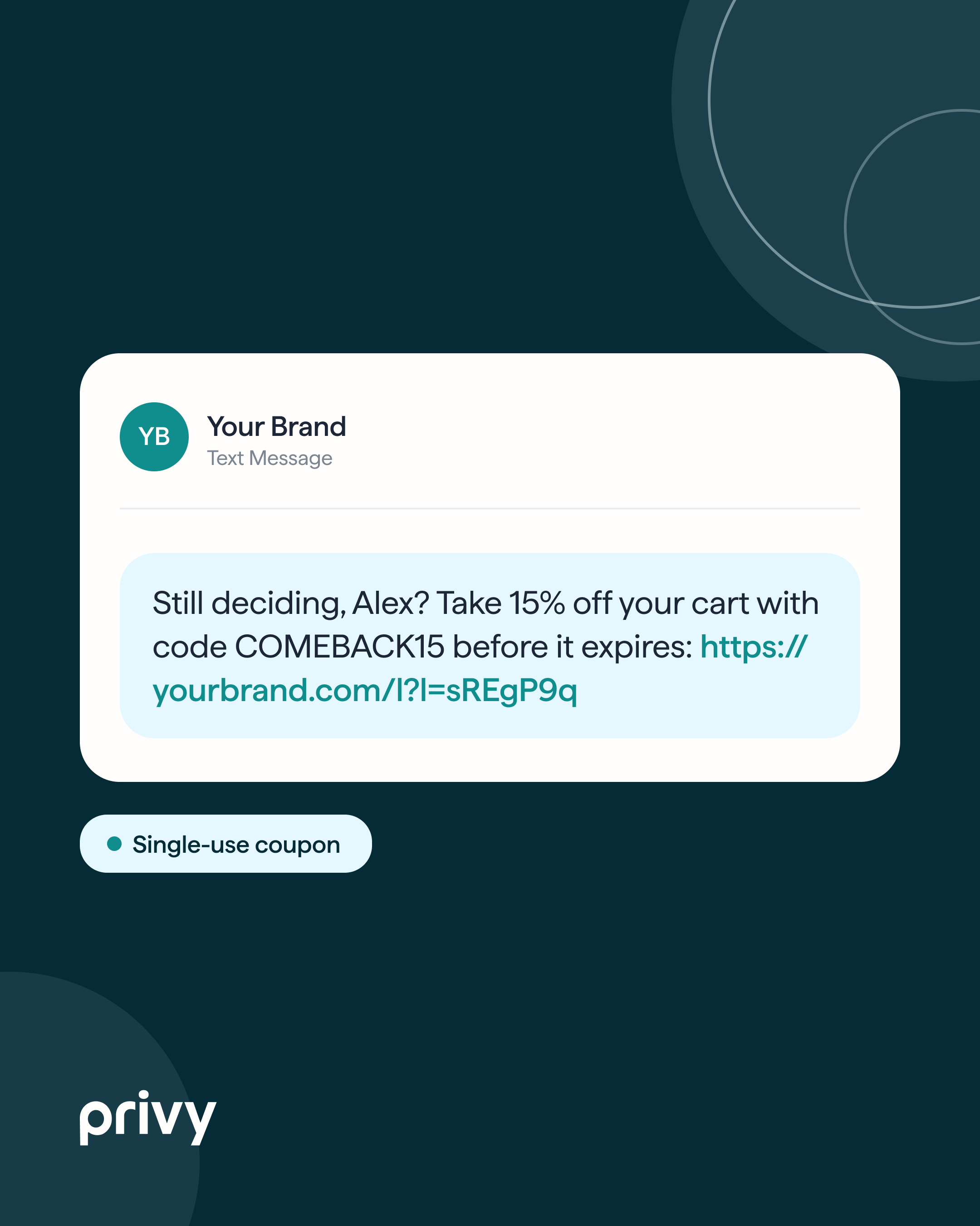 Abandoned cart high incentive SMS