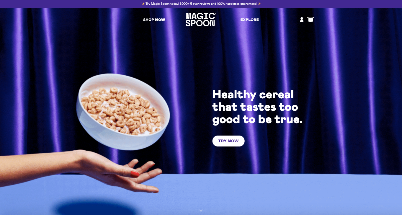 Magic Spoon homepage
