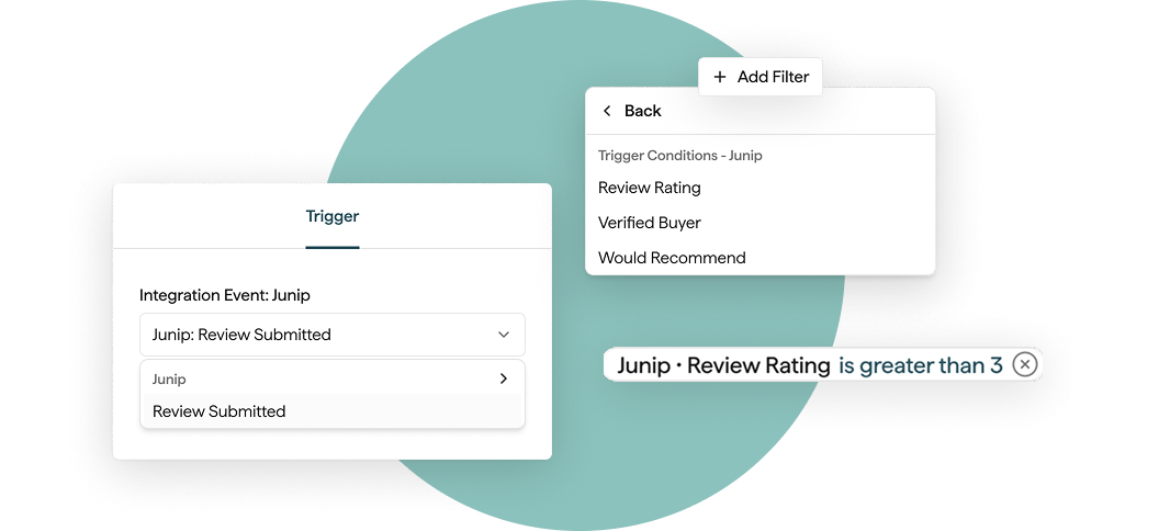 Product mockups for Junip integration