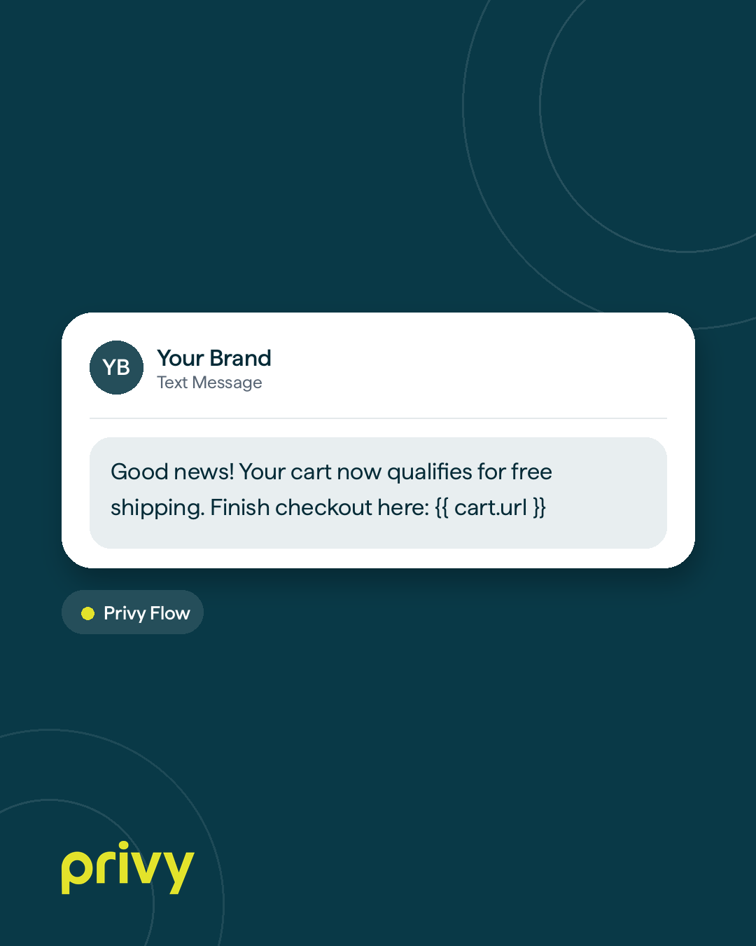 Abandoned cart free shipping nudge SMS