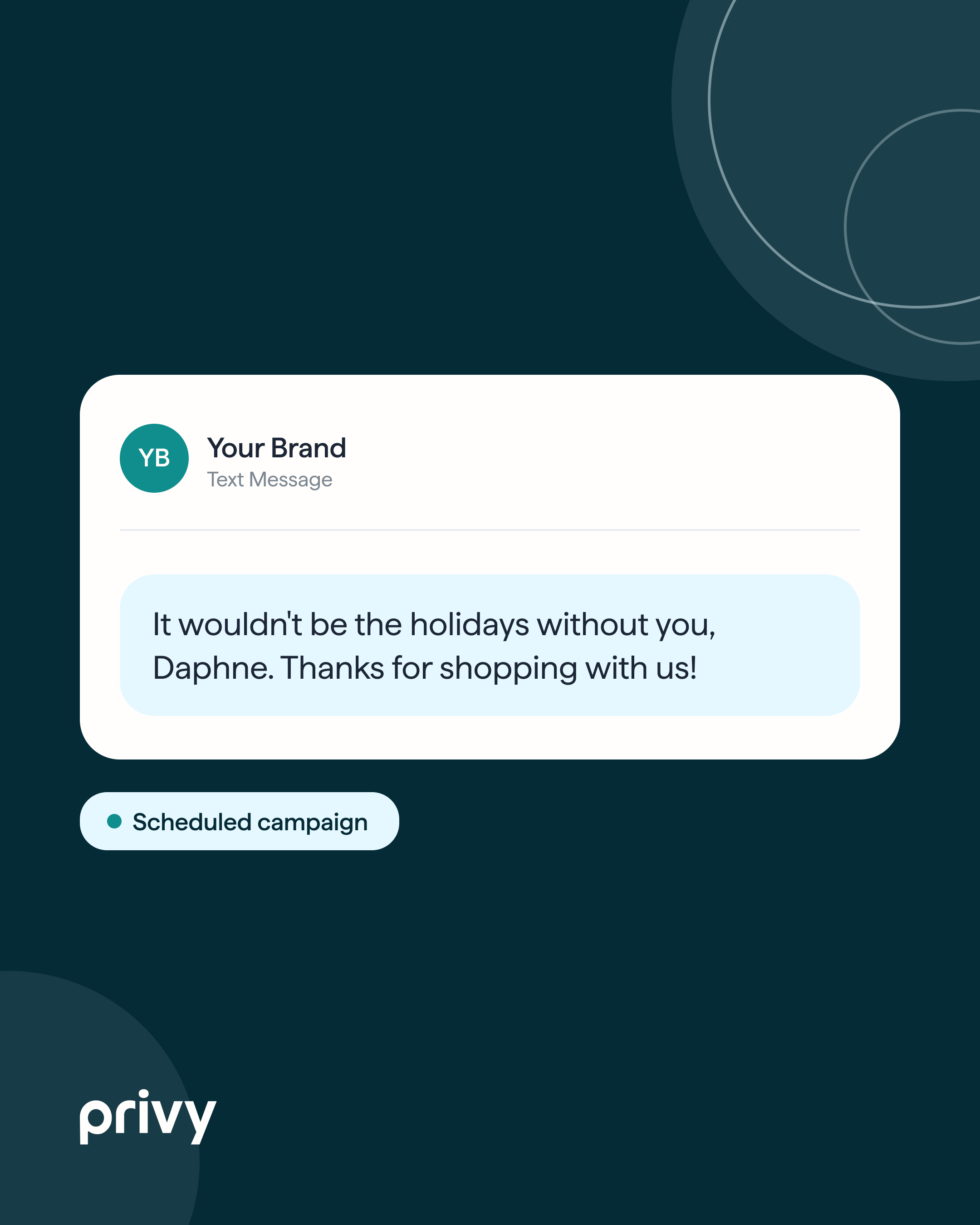 Holiday appreciation SMS