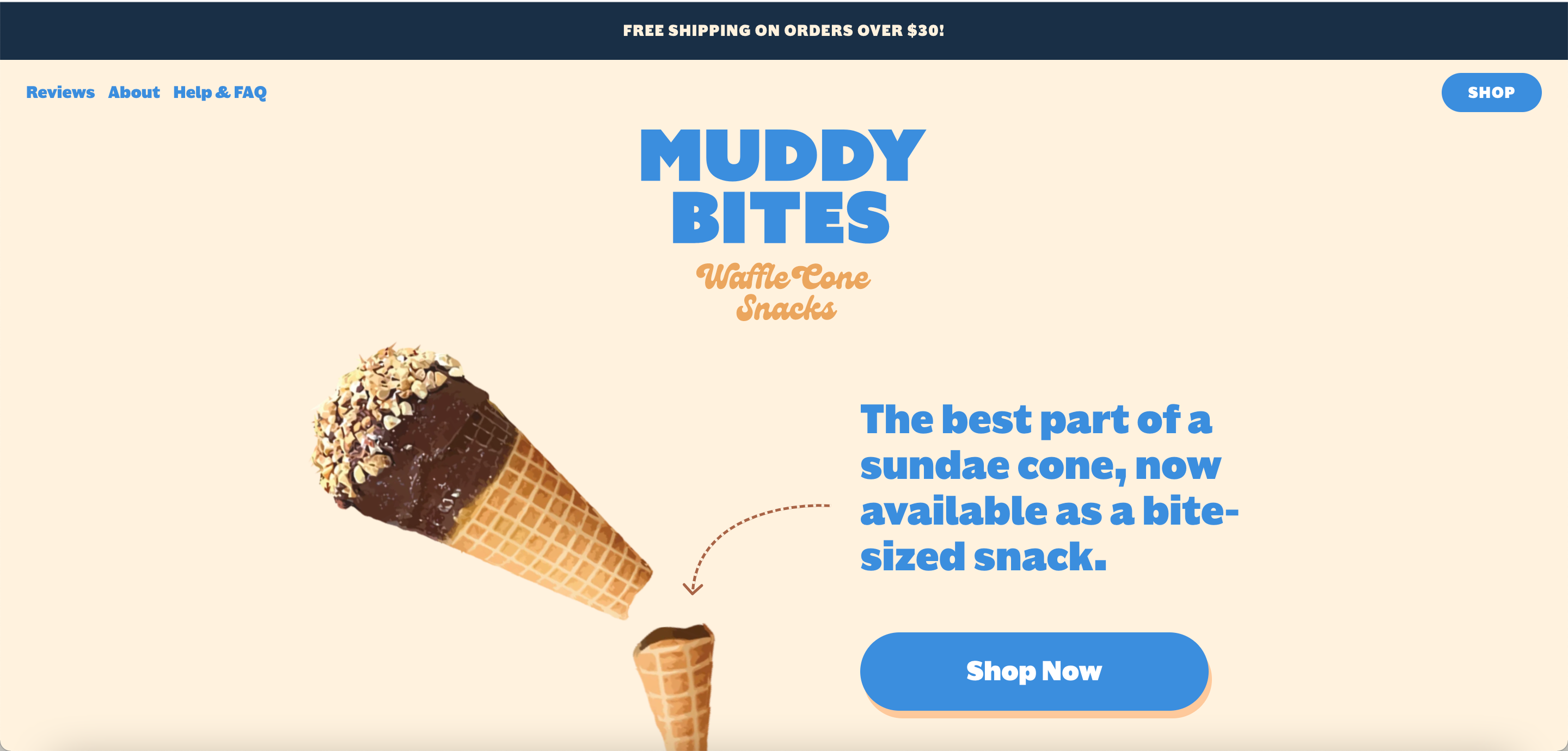 Screenshot from Muddy Bites' website
