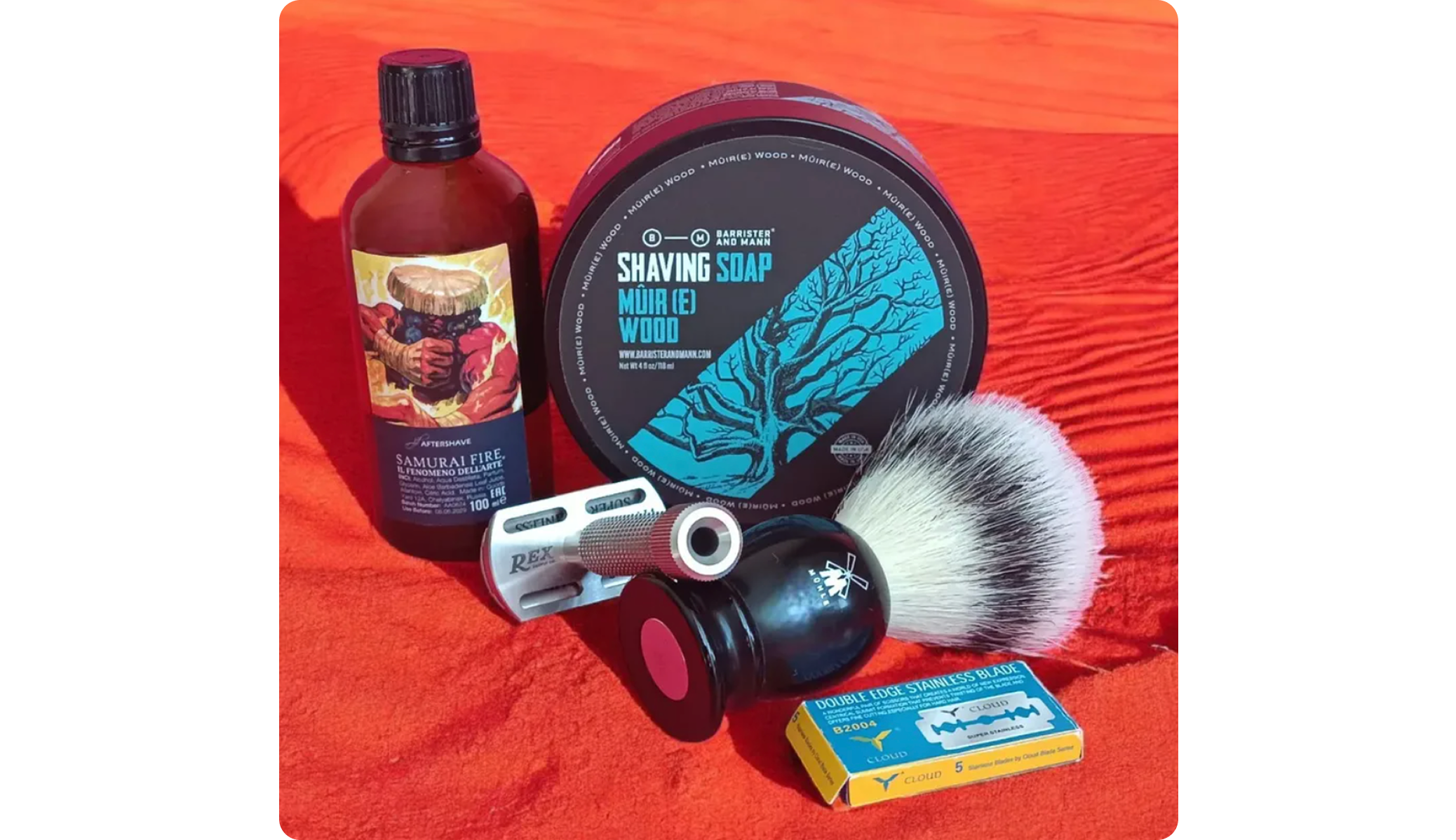 Barrister and Mann shaving setup