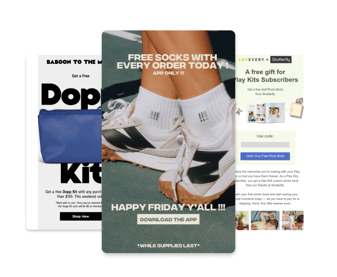 free gift with purchase emails