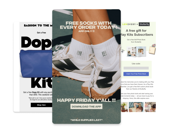 free gift with purchase emails