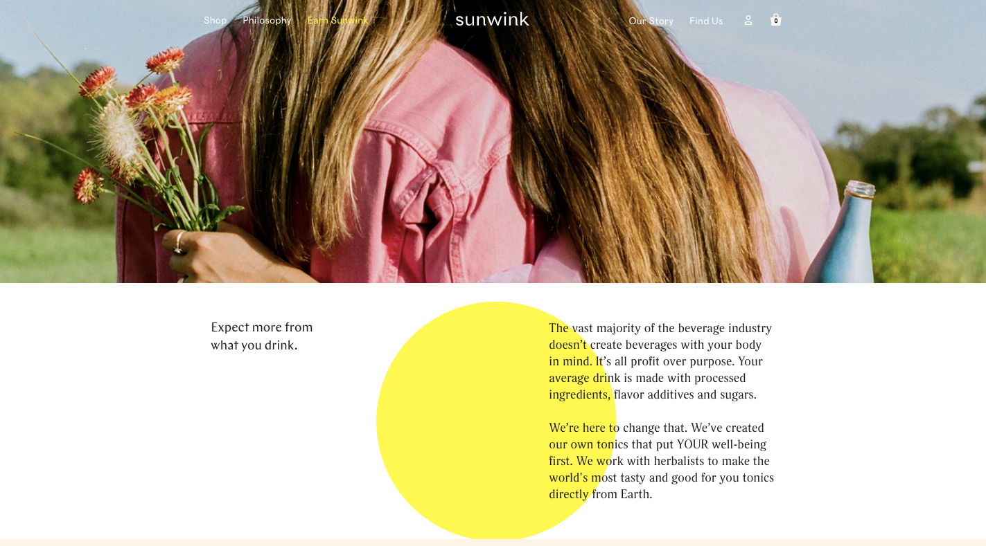 Sunwink philosophy hero