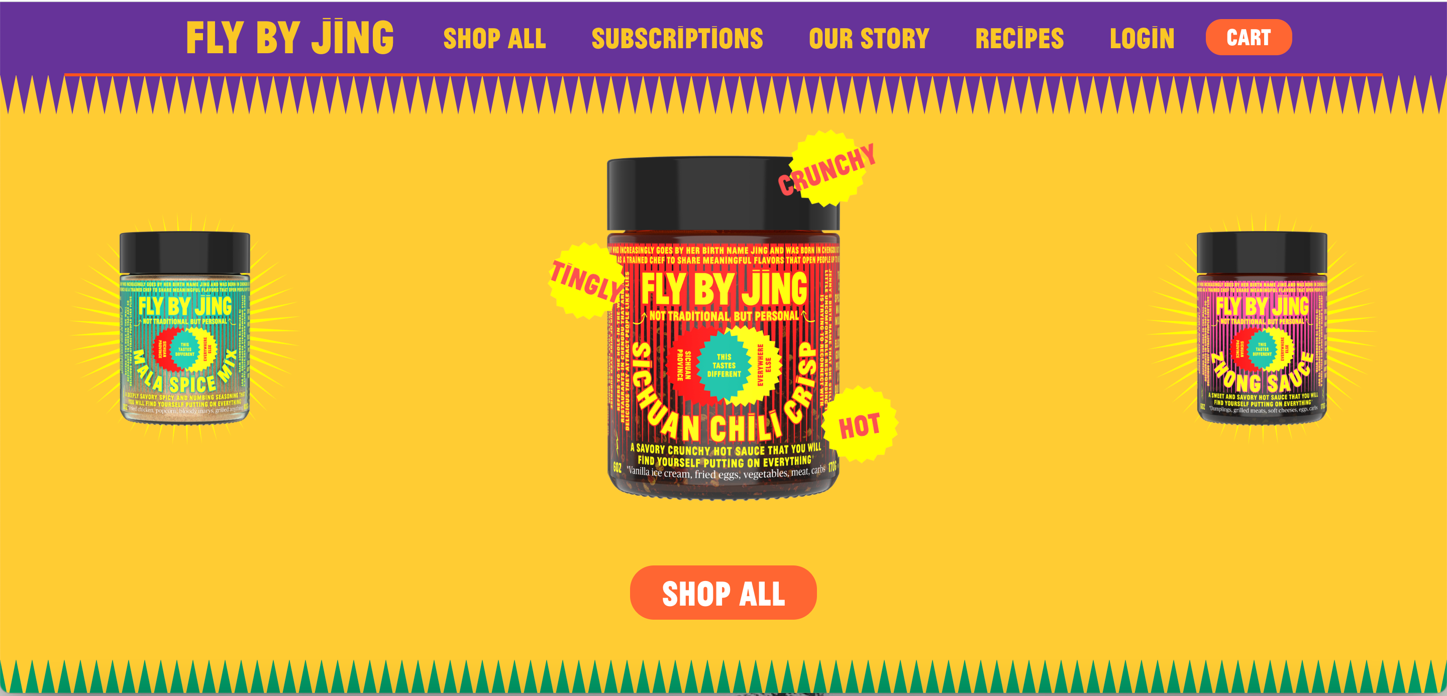 Screenshot from Fly by Jing's website