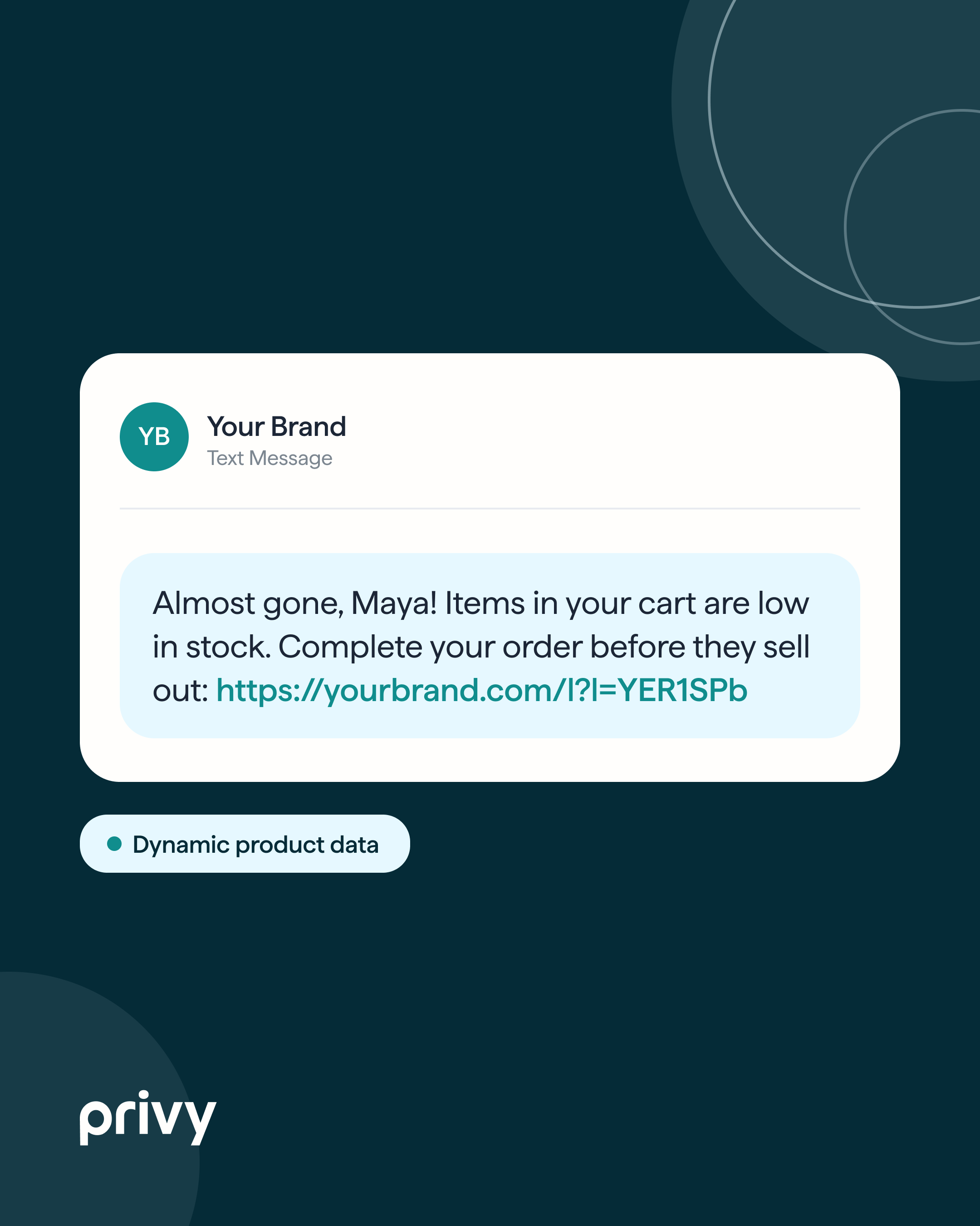 Abandoned cart low-stock urgency SMS