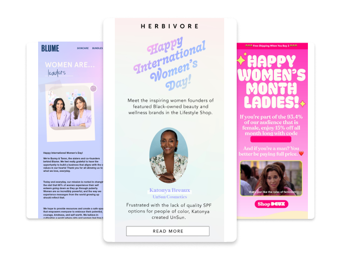 international womens day emails