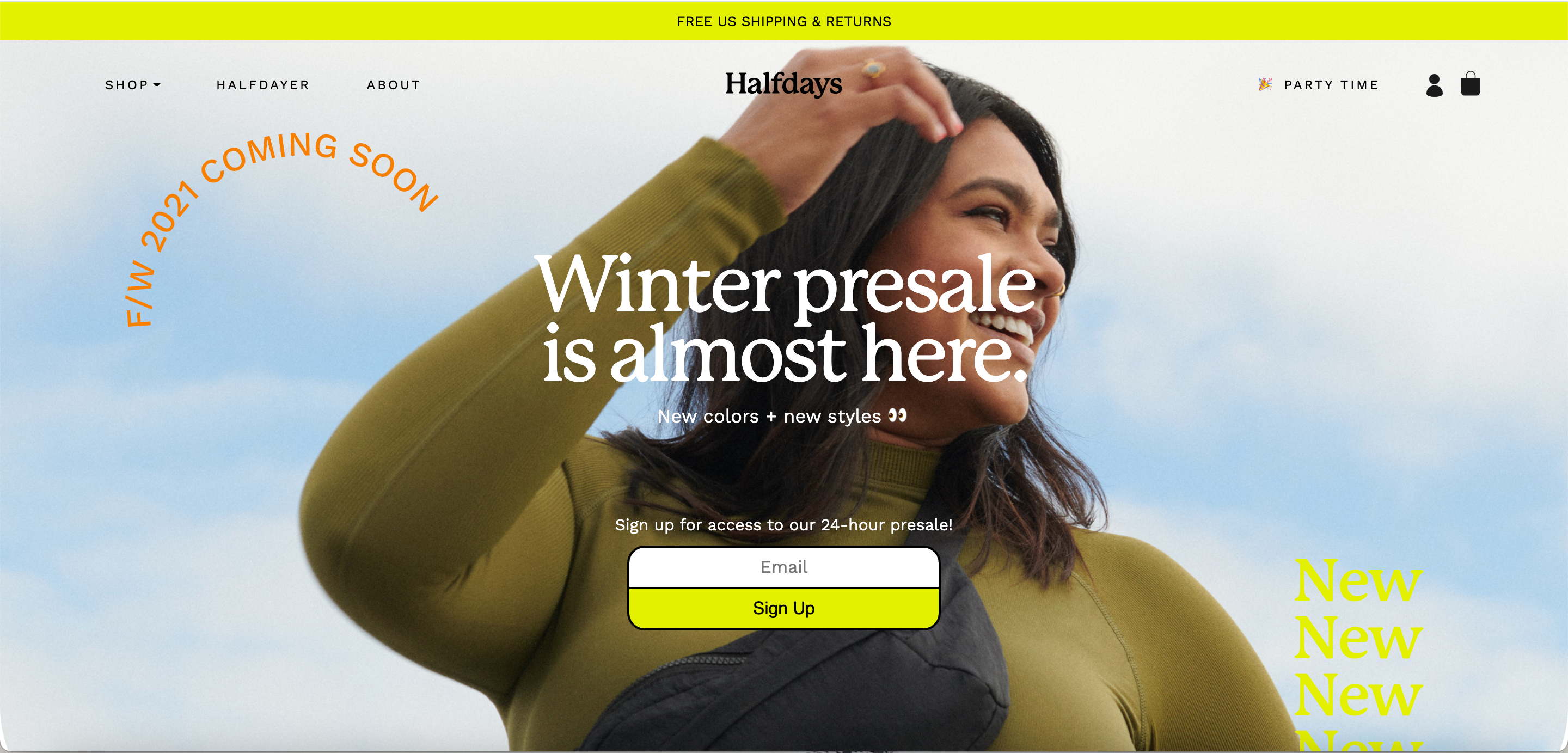 Screenshot from Halfday's website