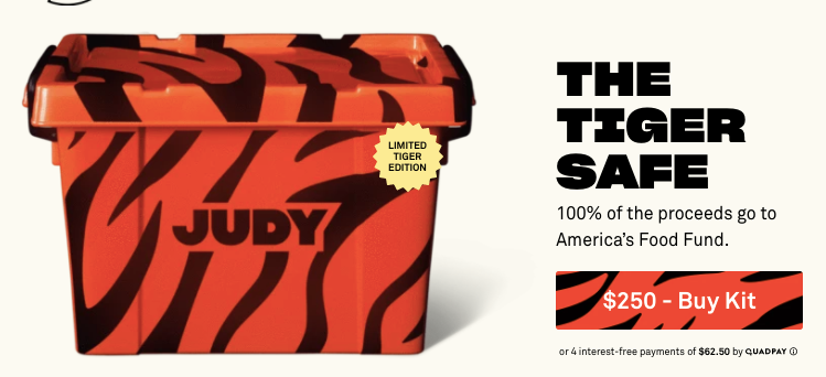 JUDY Tiger Safe button