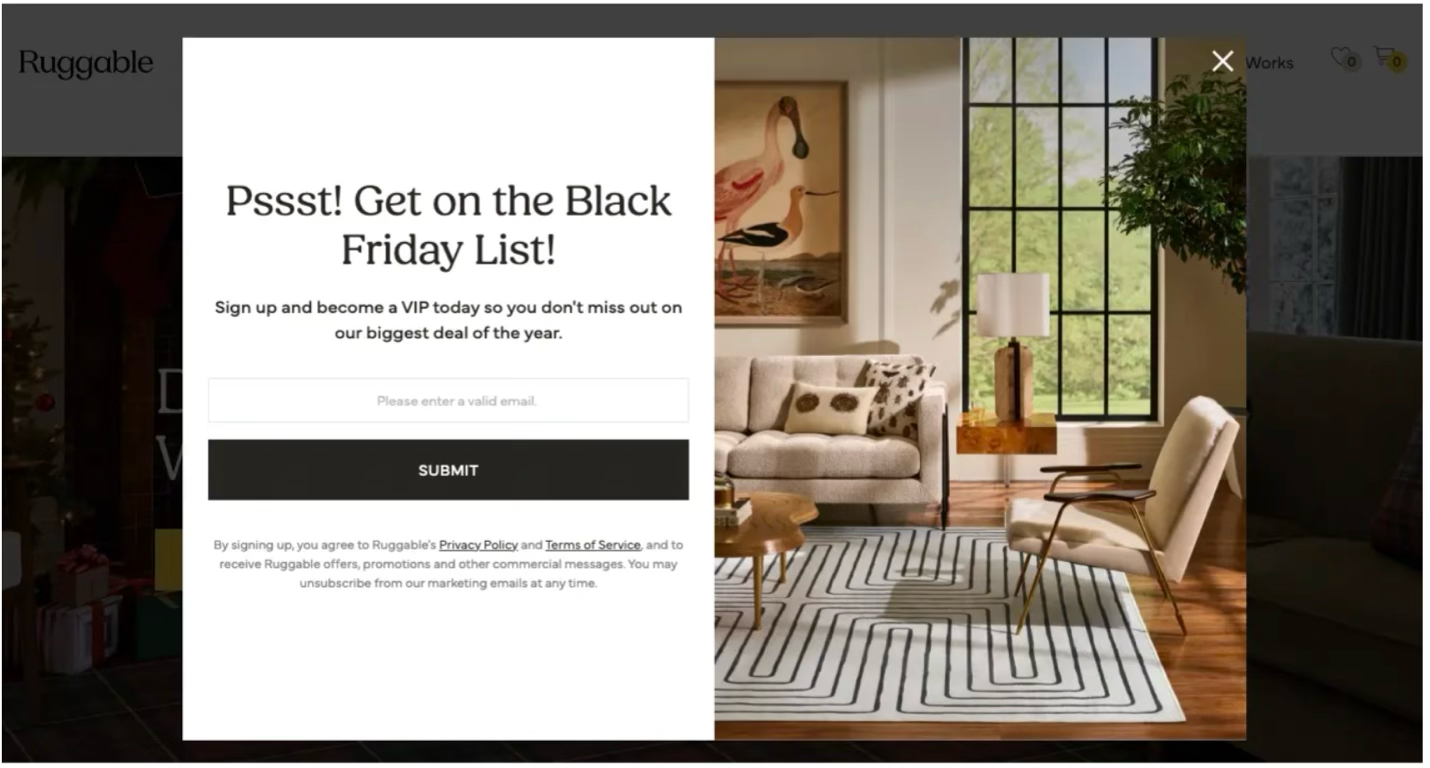 early access popup example