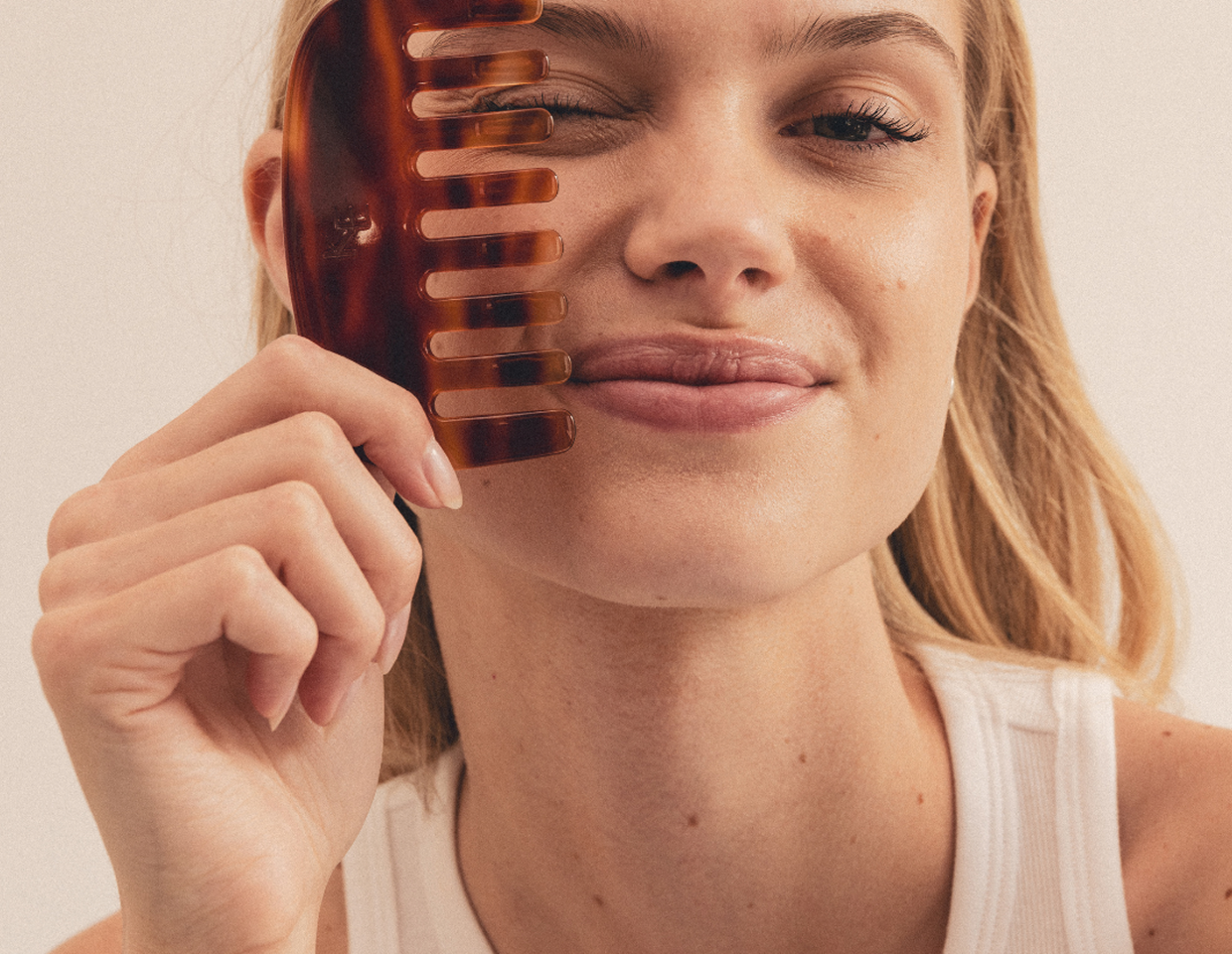 woman with hair comb