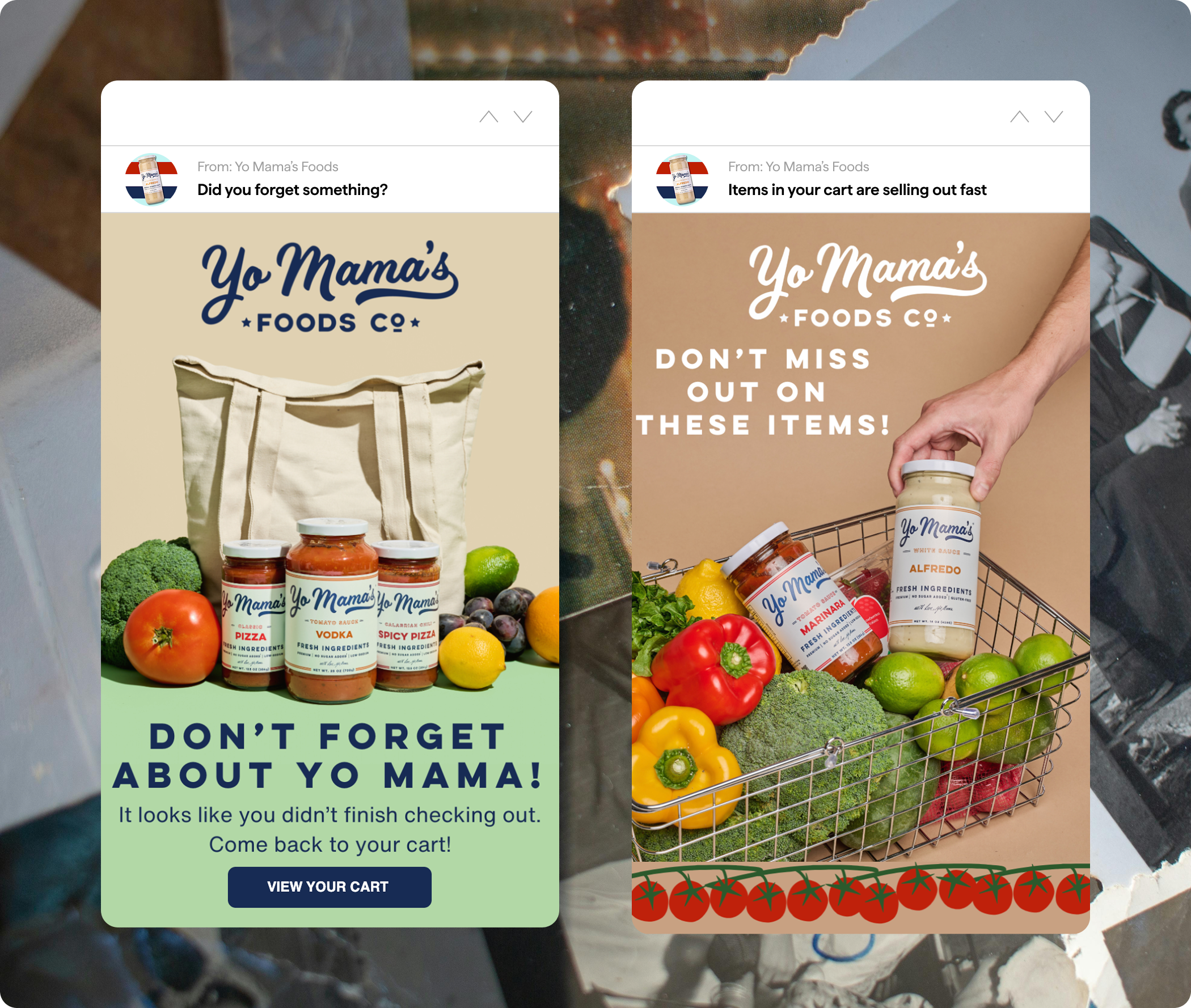 Yo Mama's Foods Abandoned Cart Emails