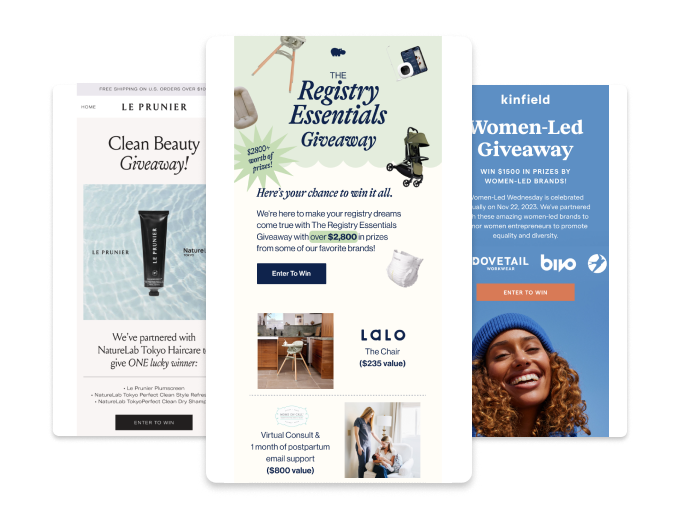 giveaway emails
