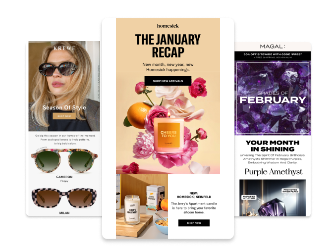 monthly recap and bestseller emails