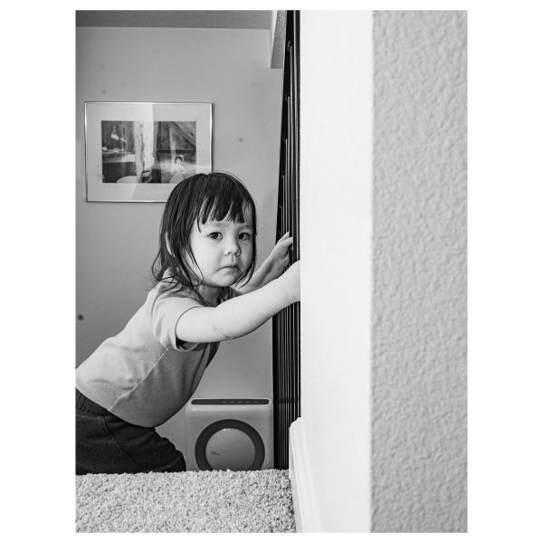Girl Peeking Doorway