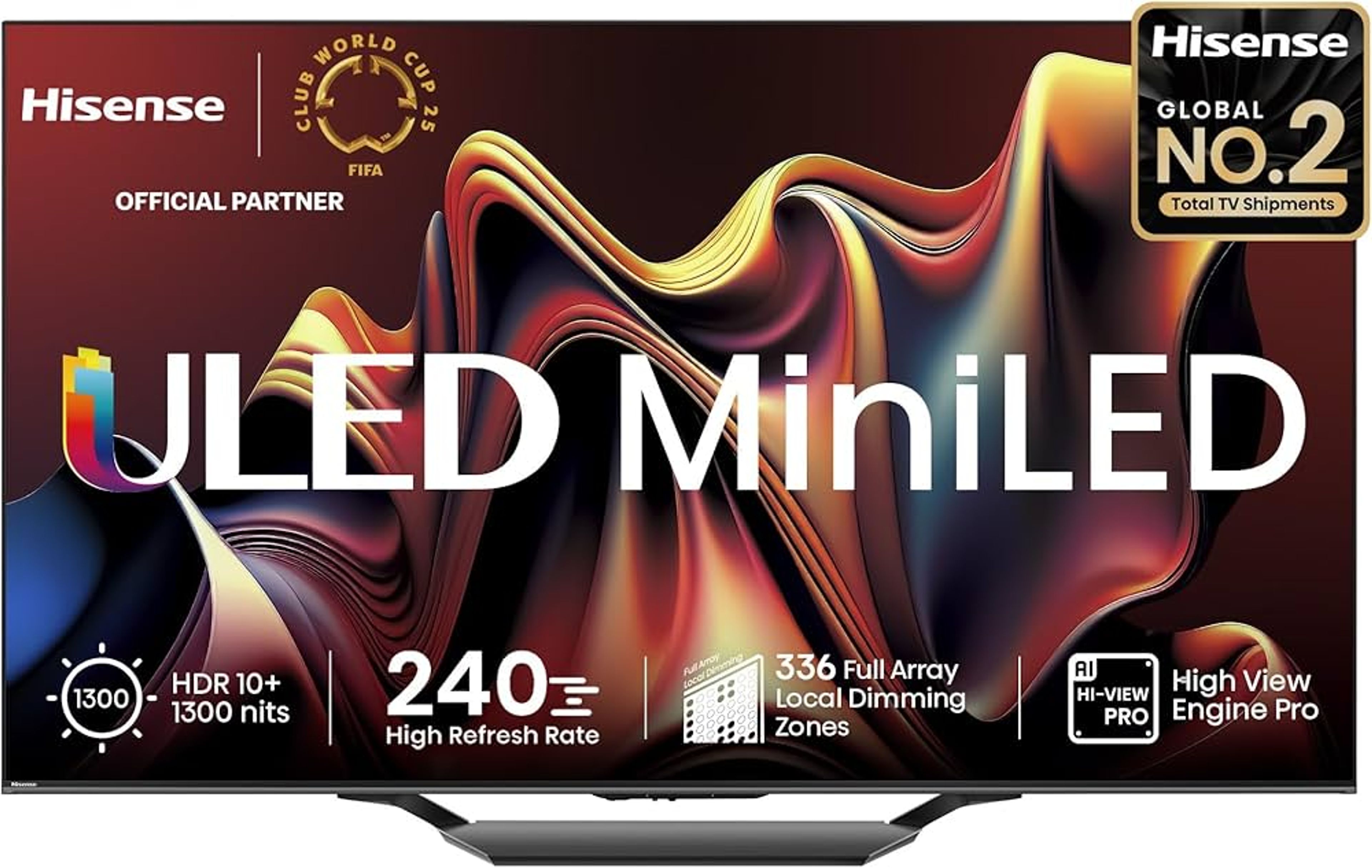Hisense 65-inch U7N Mini-LED 4K Smart TV showcasing vibrant colors and sleek design.